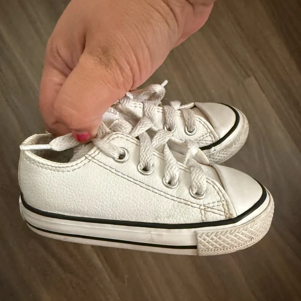 Converse White Kids Sneakers with Black Trim size 5C